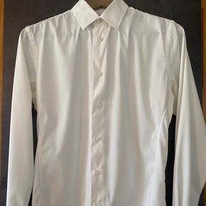 Men’s ZARA White Button Down Slim Fit Dress Shirt